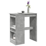 vidaXL Table de bar avec étagères gris béton bois d'ingénierie