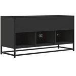 vidaXL Meuble TV noir 100x35x50 cm bois d'ingénierie et métal