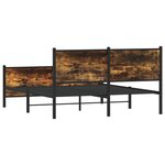 vidaXL Cadre de lit en métal sans matelas chêne fumé 150x200 cm