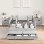 vidaXL Cadre de lit avec rangement Sonoma gris 236.5 x 120 x 31.5 cm