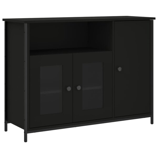vidaXL Buffet noir 100x35x75 cm bois d'ingénierie