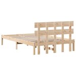 vidaXL Cadre de lit Marron 140 x 190 cm Bois de pin massif