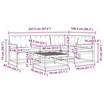 vidaXL Ensemble de canapés d'extérieur 5 pc Blanc et noir