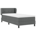 Lit Box Spring vidaXL avec matelas gris foncé 90x200 cm en tissu