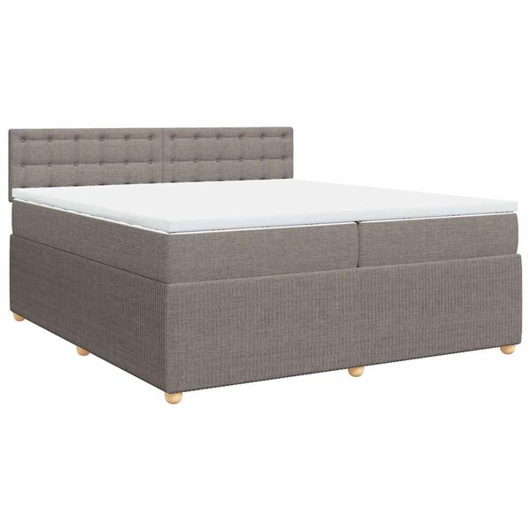 vidaXL Sommier à lattes de lit avec matelas Taupe 200x200 cm Tissu
