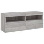 vidaXL Ensemble de meubles TV muraux 7 Pièces et lumières LED sonoma gris