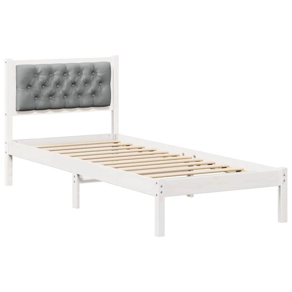 vidaXL Cadre de lit avec tête de lit Gris clair 80 x 200 cm Pin massif