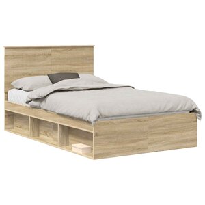 vidaXL Cadre de lit Sonoma 120 x 190 cm Bois de pin massif