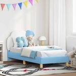vidaXL Cadre de lit pour enfants avec tête de lit Bleu 80 x 160 cm PU