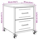 vidaXL Tables de chevet 2 Pièces jaune moutarde 36x39x43 5 cm acier