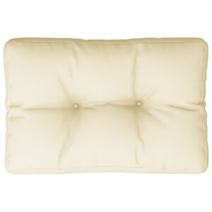 vidaXL Coussin de palette crème 50x40x12 cm tissu