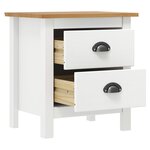 vidaXL Tables de chevet Hill 2 Pièces Blanc 46x35x49 5 cm Bois pin solide