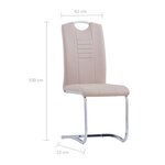 vidaXL Chaises à manger cantilever lot de 2 cappuccino similicuir