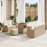 vidaXL Ensemble de canapé de jardin 8 Pièces Beige  Crème 80 x 80 x 71 cm