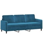 vidaXL Ensemble de canapés 3 Pièces avec coussins bleu velours