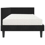 vidaXL Cadre de lit d'angle avec matelas 2 pc Noir 90 x 190 cm Velours