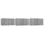 vidaXL Meubles TV suspendus Sonoma gris 3 Pièces Bois d'ingénierie