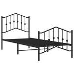 vidaXL Cadre de lit métal sans matelas avec pied de lit noir 80x200 cm