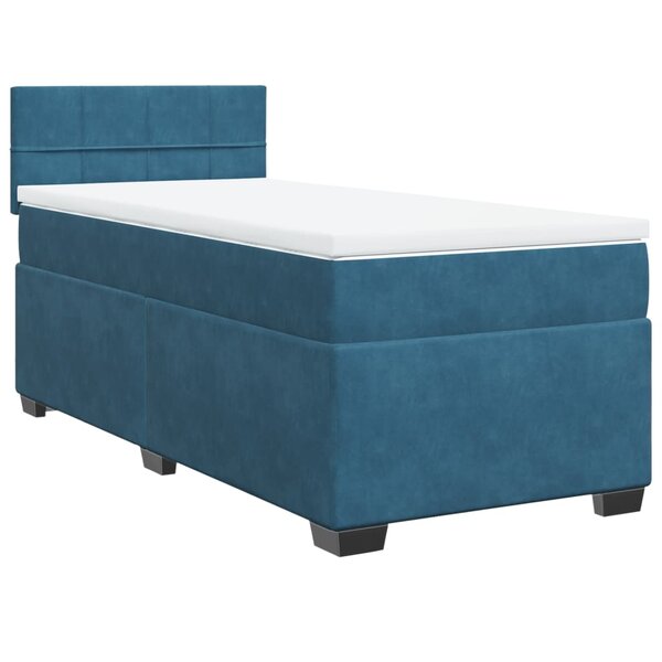 vidaXL Sommier à lattes de lit et matelas Bleu foncé 80x200 cm Velours