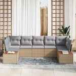 vidaXL Ensemble de canapé de jardin 7 Pièces beige et gris clair