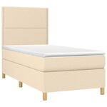 vidaXL Sommier à lattes de lit avec matelas Crème 90x200 cm Tissu