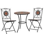 vidaXL Ensemble de bistro 3 Pièces mosaïque Carreau céramique Orange/Gris