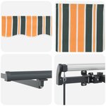 vidaXL Auvent Rétractable Vert et jaune 450 ×300 cm tissu
