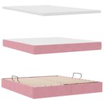 vidaXL Lit de rangement LED avec matelas Rose 180 x 200 cm Velours