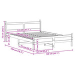 vidaXL Cadre de lit sans matelas cire marron 135x190cm bois pin massif