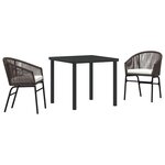 vidaXL Ensemble de salle à manger pour jardin 3 Pièces Marron Poly rotin