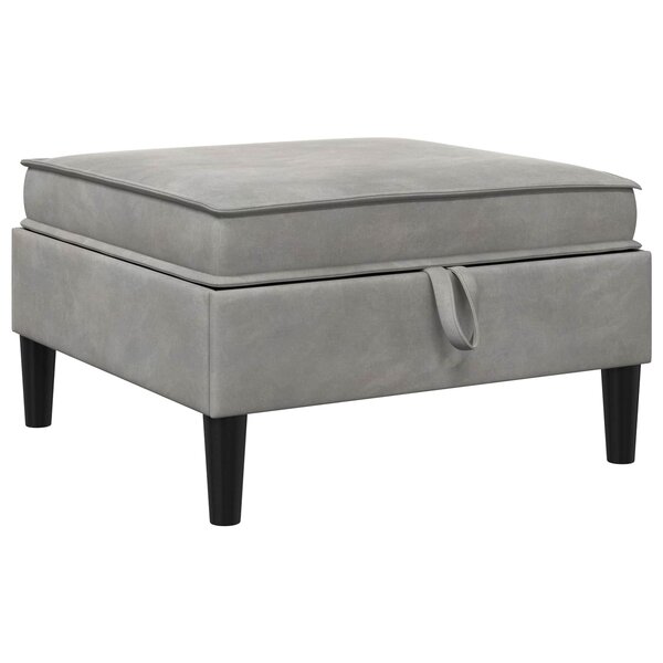 vidaXL Pouf avec Rangement Gris clair Velours