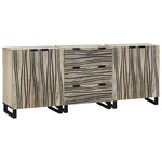 vidaXL Ensemble de mobilier de salle de bain avec tiroir avec étagère avec stockage avec porte 3 Pièces Blanc