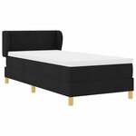 vidaXL Lit à Ressorts avec Matelas Crème 90x200 cm Tissu Noir
