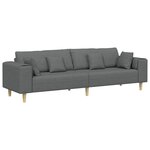 vidaXL Sofa en tissu avec coussin Gris foncé 208 cm tissu