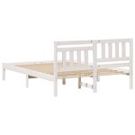 vidaXL Cadre de lit avec tête de lit Blanc 120 x 200 cm Pin massif