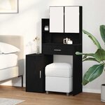 vidaXL Coiffeuse Chêne noir 80 x 35 x 132 cm Bois d'ingénierie