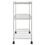 vidaXL Étagère de rangement 3 niveaux et roues 60x35x81cm chrome 150kg