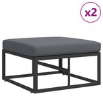 vidaXL Ensemble de canapé de jardin avec coussin 11 Pièces Noir Aluminium