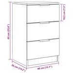 vidaXL Cabinet de chevet avec tiroir 2 Pièces Chêne noir 40 x 65 x 65 cm