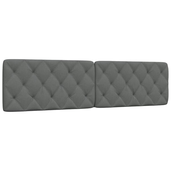vidaXL Coussin de tête de lit gris foncé 200 cm tissu