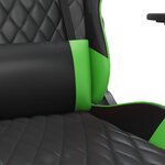 vidaXL Chaise de jeu de massage Noir et vert Similicuir