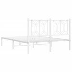 vidaXL Cadre de lit métal avec tête de lit blanc 140x200 cm