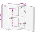vidaXL Armoire murale de salle de bain 38x34x48cm bois massif d'acacia