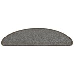 vidaXL Tapis de marches d'escalier 15 Pièces Gris 56x17x3 cm