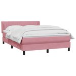 vidaXL Sommier à lattes de lit avec matelas rose 140x210 cm velours