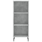 vidaXL Buffet haut Gris béton 34 5x34x180 cm Bois d'ingénierie