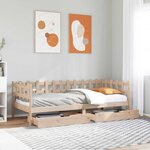 vidaXL Lit de jour avec tiroirs sans matelas 80x200 cm bois massif
