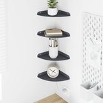 vidaXL Étagère Flottante d'Angle 4 pc Anthracite 18 x 18 x 2 cm