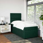 vidaXL Sommier à lattes de lit et matelas Vert foncé 80x200 cm Velours