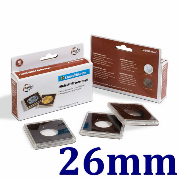 Capsules Quadrum Intercept 26mm pour monnaies 2 euros commémoratives.